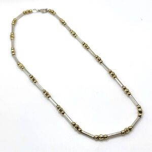 Vintage Two Tone Sterling Silver and Gold Colored Milor Necklace | N169